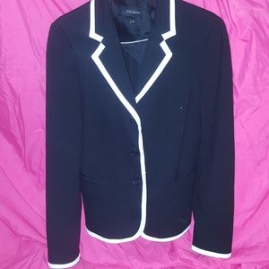 black and white blazer